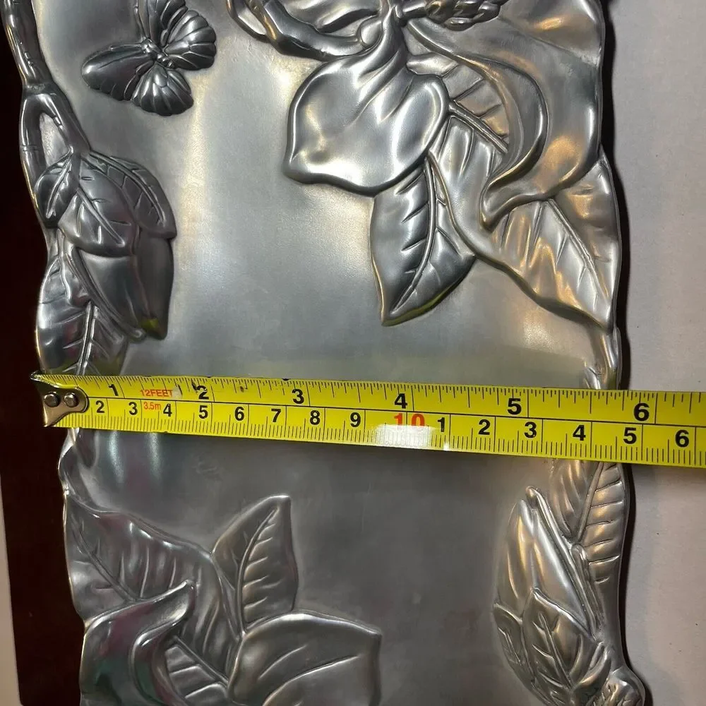 VTG 2000 Arthur‎ Court Tray W/Magnolia, Bird & Butterfly  Silver With Box 11 X6